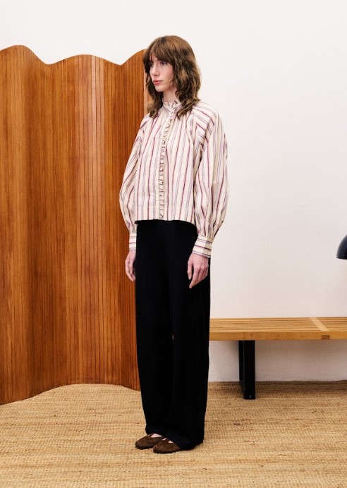 Blouse Creme/Bordeaux