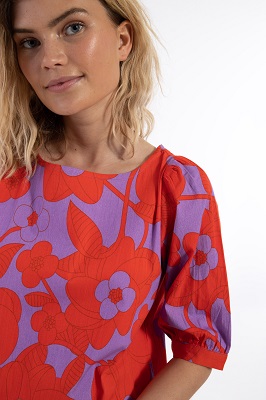 Dananedal Dress Soft Viola/Bright Red