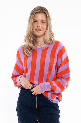 Danegenerous Wool Sweater Soft Viola Bright Red