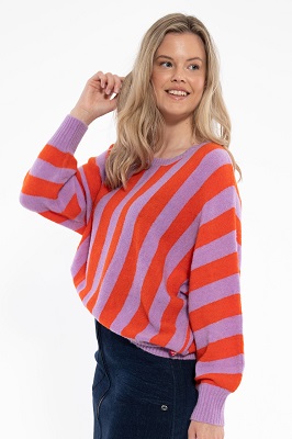 Danegenerous Wool Sweater Soft Viola Bright Red