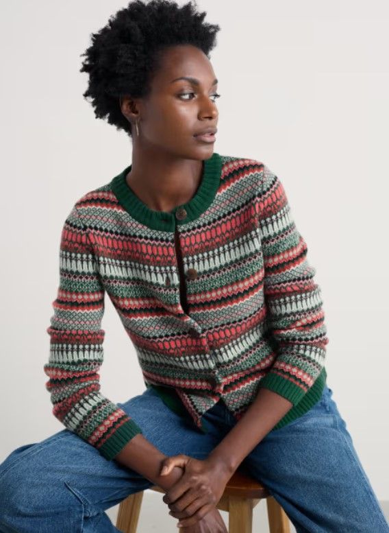 Percella Cove Cardigan Waving Needle Dark Forage Mix