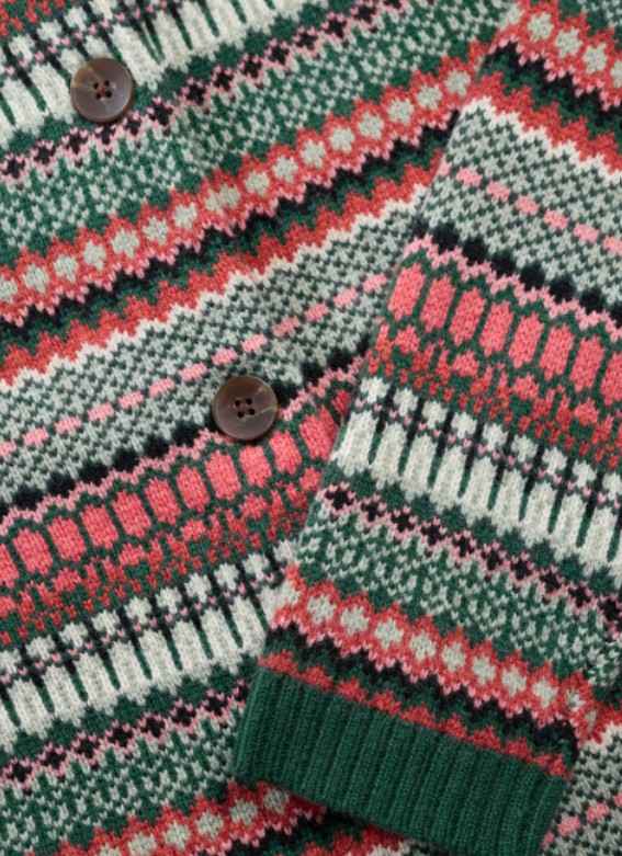 Percella Cove Cardigan Waving Needle Dark Forage Mix