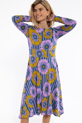 Danesigrid Viscose Slub Dress  Viola Power Flo
