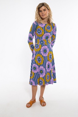 Danesigrid Viscose Slub Dress  Viola Power Flo