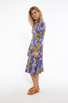Danesigrid Viscose Slub Dress  Viola Power Flo