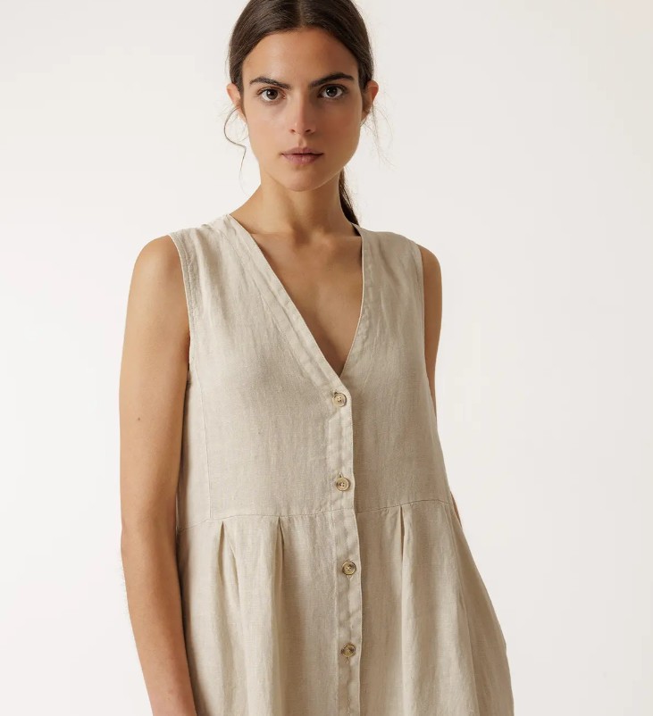 Linnen Multi Position Dress Stone