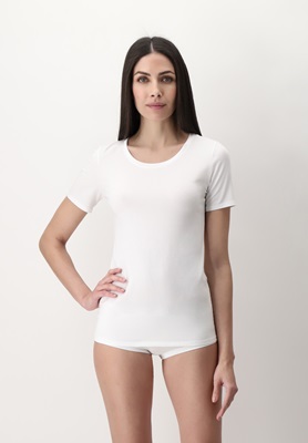 Perfect Line Cotton T Shirt Short Sleeve White