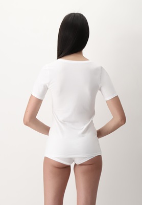 Perfect Line Cotton T Shirt Short Sleeve White