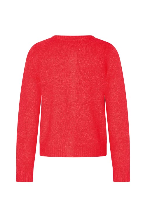 Cardigan Round Neck Tomato Red