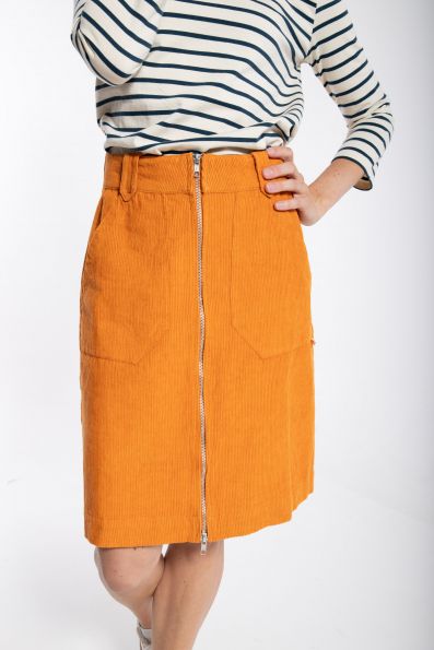 Madelaine Cord Skirt Honey