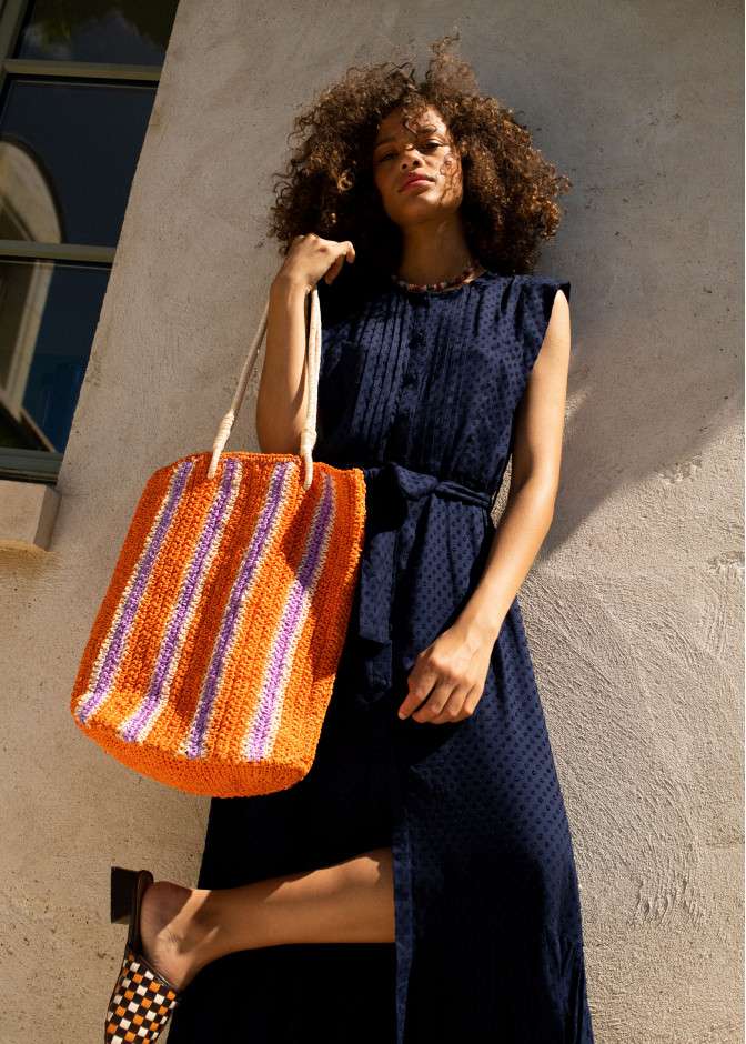Robe Arben Long Blue Marine