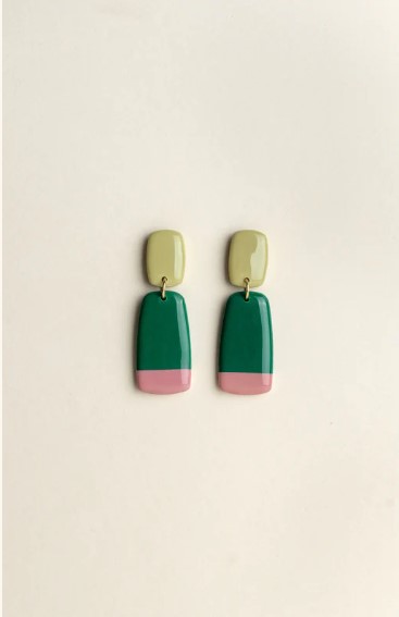 Earrings Juna Avocado Emerald Bloom