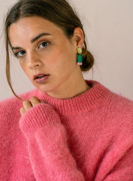Earrings Juna Avocado Emerald Bloom