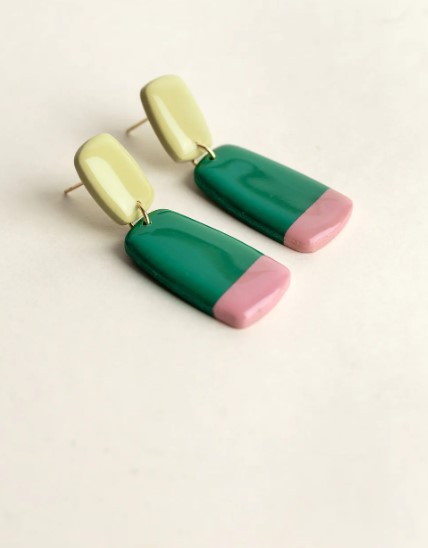 Earrings Juna Avocado Emerald Bloom