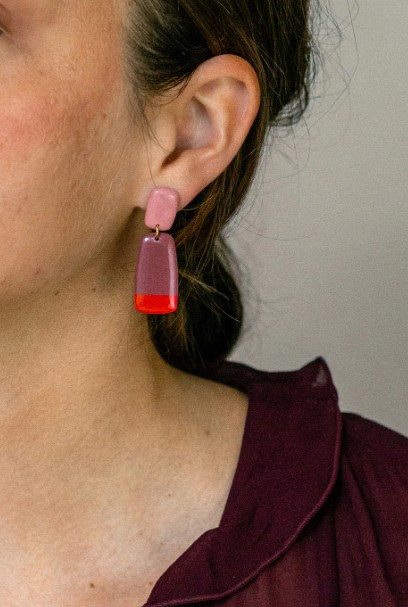 Earrings Juna Bloom Mauve Sunset