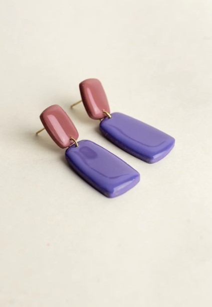 Earrings Juna Mauve Blueberry