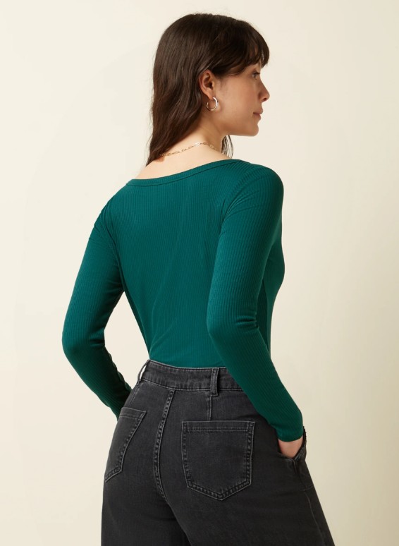 Lili Tee Uni Rib Spruced Green