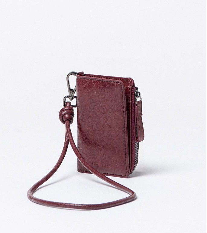 Small Crackled Wallet Bourdeaux 