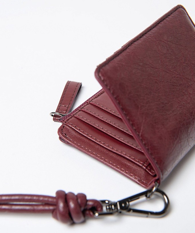 Small Crackled Wallet Bourdeaux 