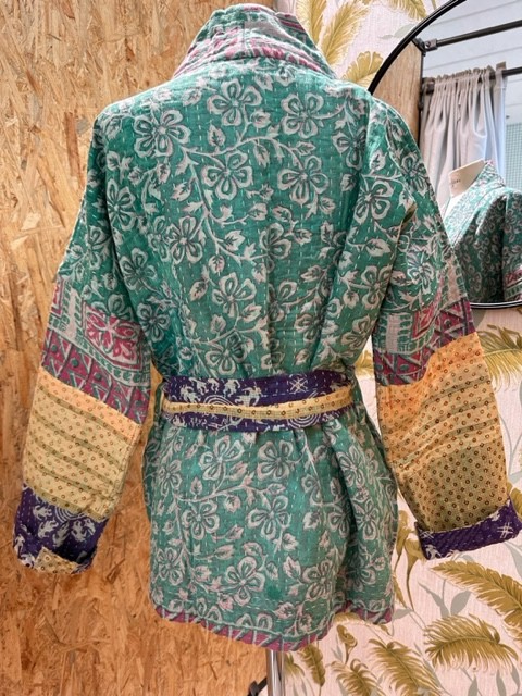 kantha Mid art 1 Green Purple