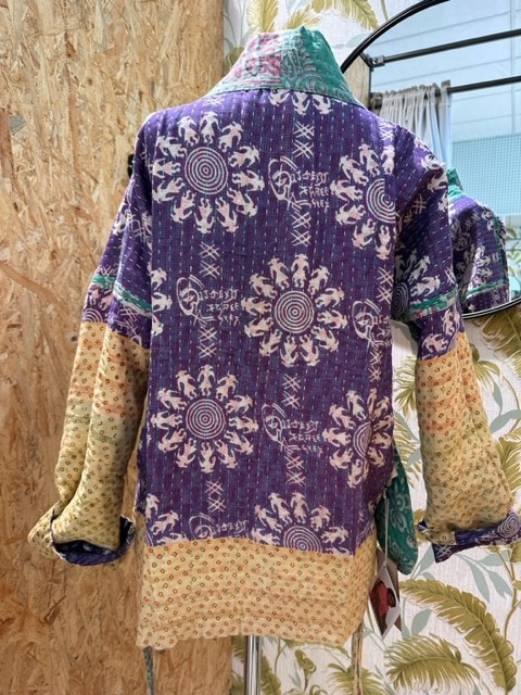 kantha Mid art 1 Green Purple