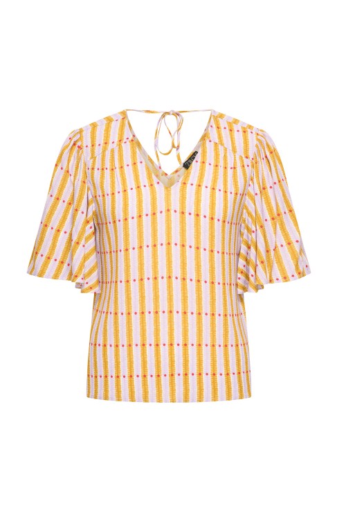 Top Fancy Stripes And Dots Lilac