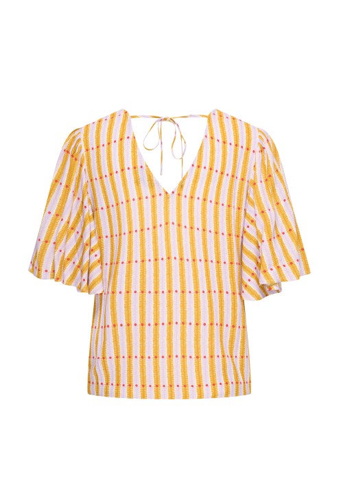 Top Fancy Stripes And Dots Lilac