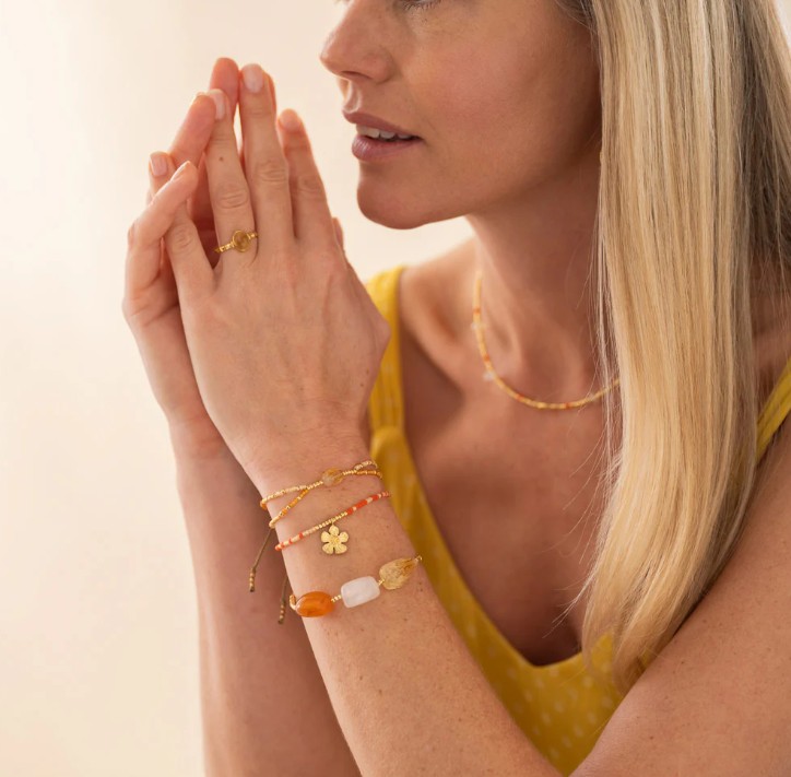 Desireable Carnelian Rose Quartz Citrine Bracelet