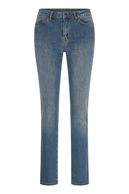 Dahia Straight Leg Washed Light Blue Denim