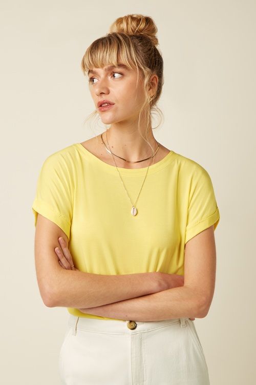 Aria Top Caprice Lemon Yellow