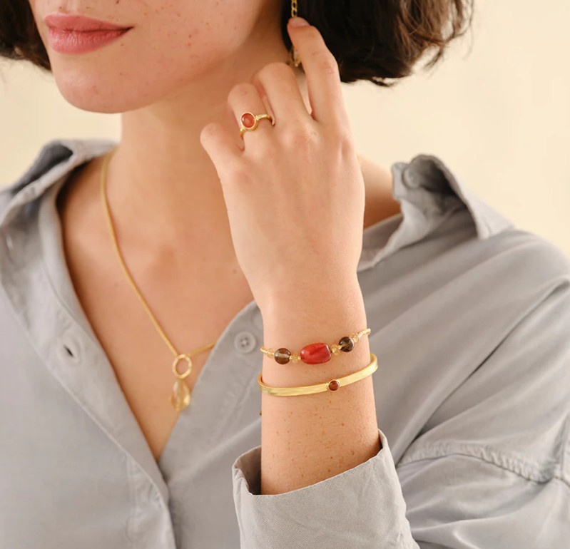 Exited Carnelian Smoky Citrine Bracelet