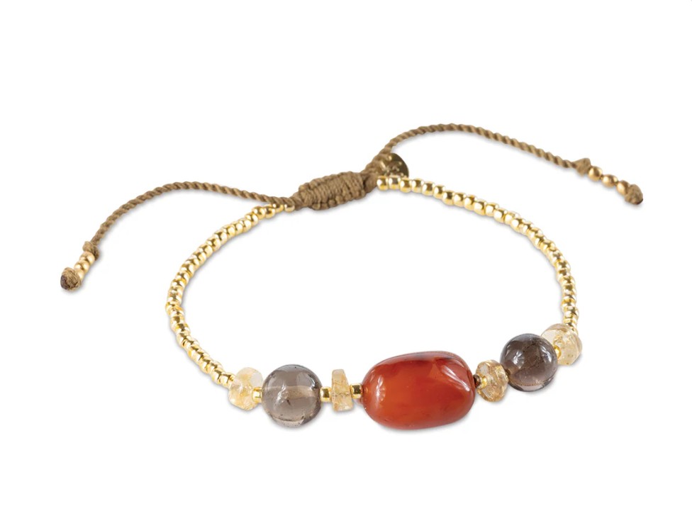 Exited Carnelian Smoky Citrine Bracelet