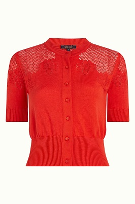 Cardi Yoke Bonet Red