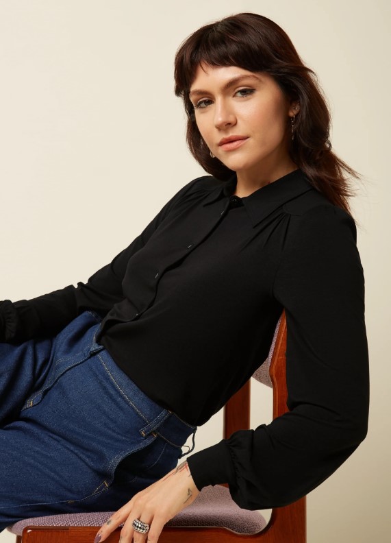 Carina Blouse Viscose Light Black