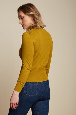 Cardi V Cocoon Honey yellow