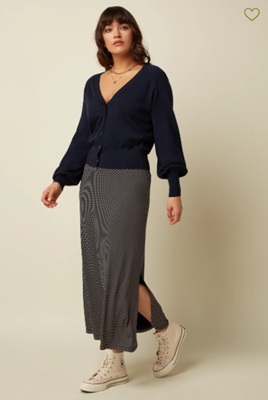 Border Midi Skirt Piper Ink Blue