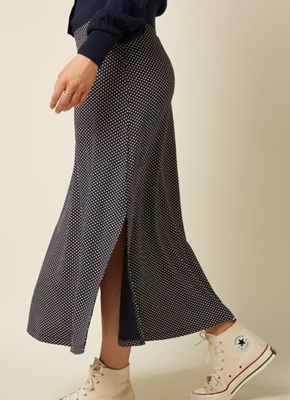 Border Midi Skirt Piper Ink Blue