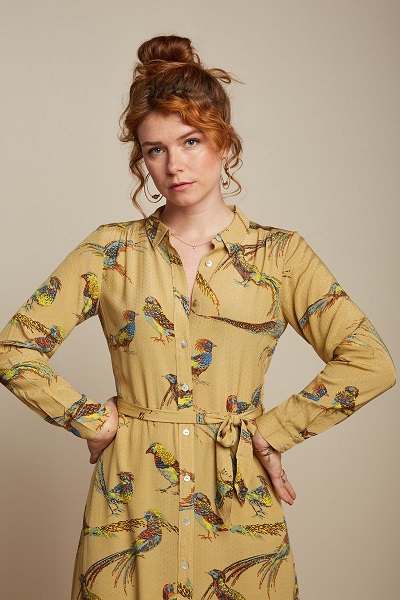 Olive Midi Dress Reggie Mustard Gold