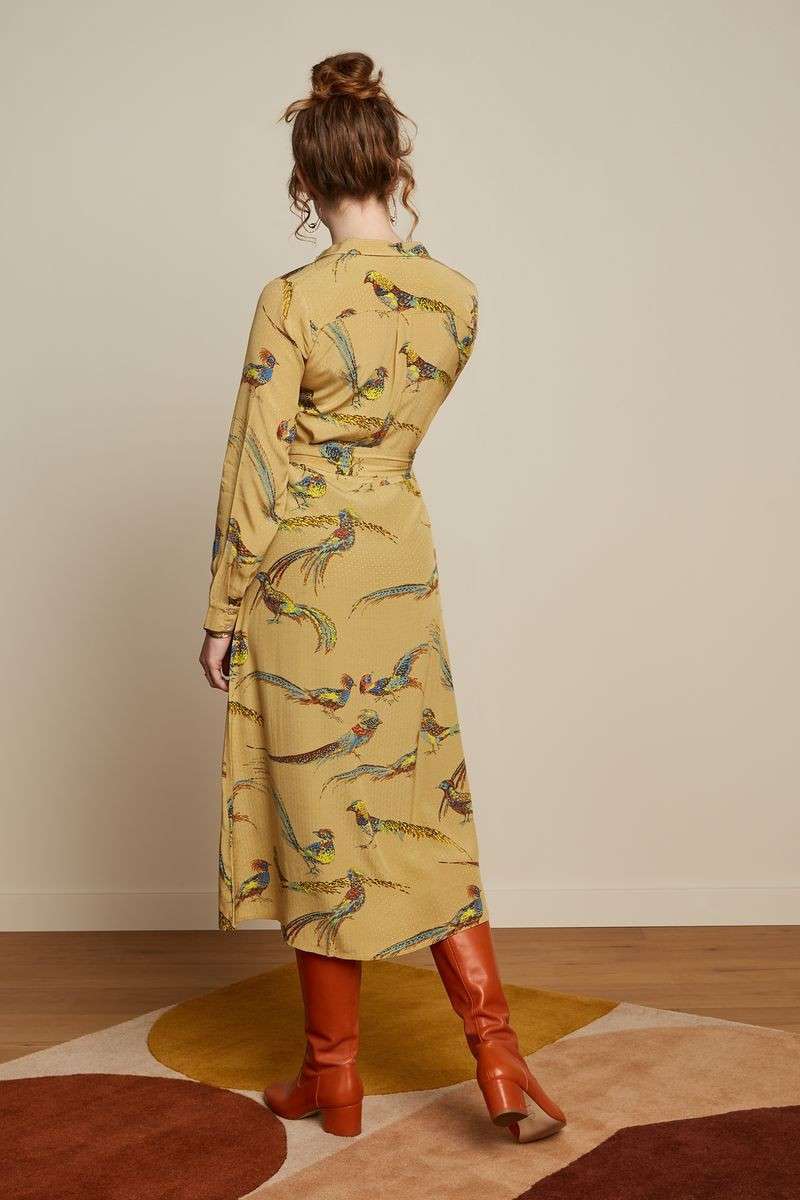 Olive Midi Dress Reggie Mustard Gold