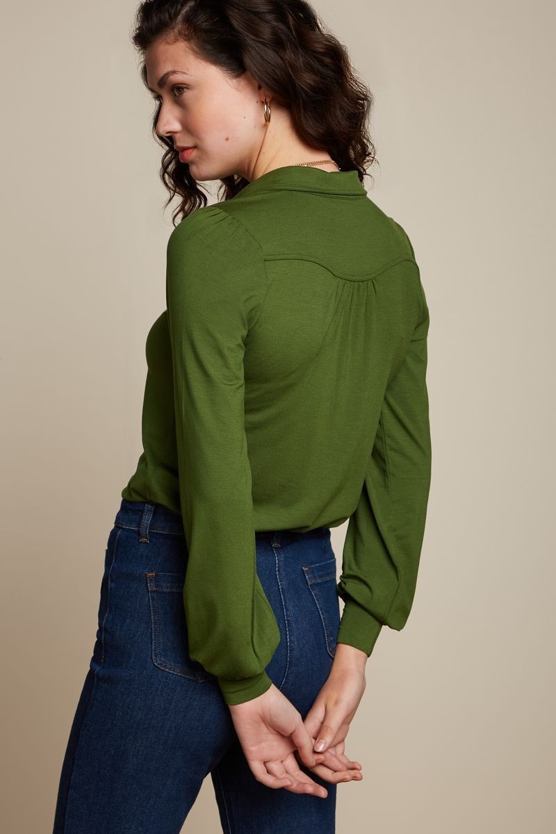 Carina Blouse Ecovere Light Kale Green