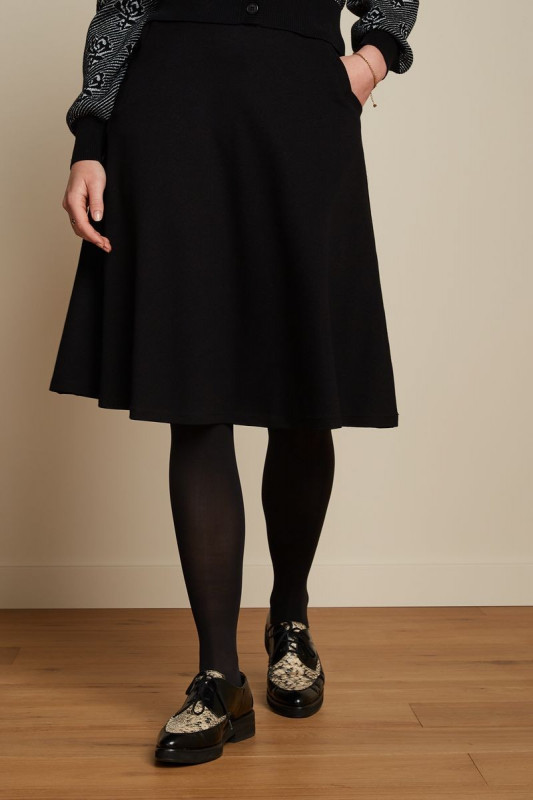 Sofia Midi Skirt Milano Crepe  Black