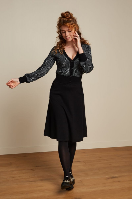 Sofia Midi Skirt Milano Crepe  Black