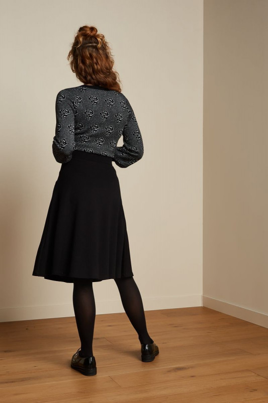 Sofia Midi Skirt Milano Crepe  Black
