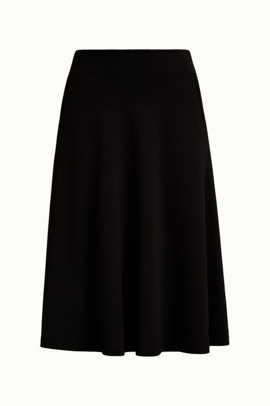 Sofia Midi Skirt Milano Crepe  Black