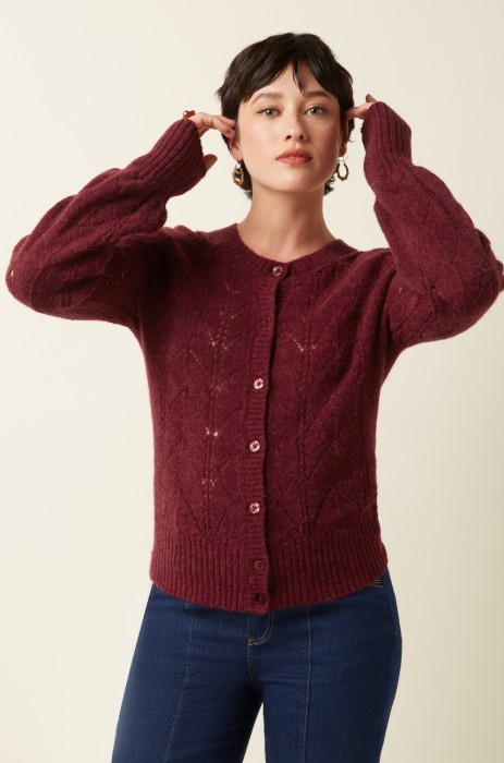 Raglan cardi bernard Cabernet Red