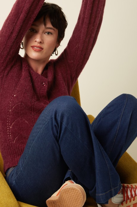 Raglan cardi bernard Cabernet Red