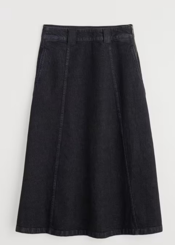 Restharrow Skirt Mid Waist Dark Denim