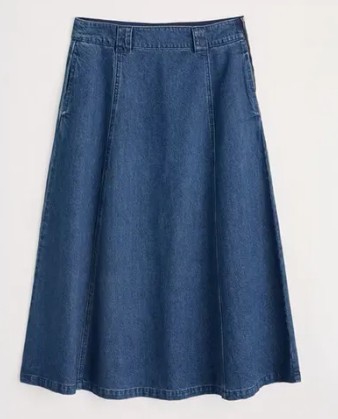 Restharrow Skirt Mid Waist Dark Denim