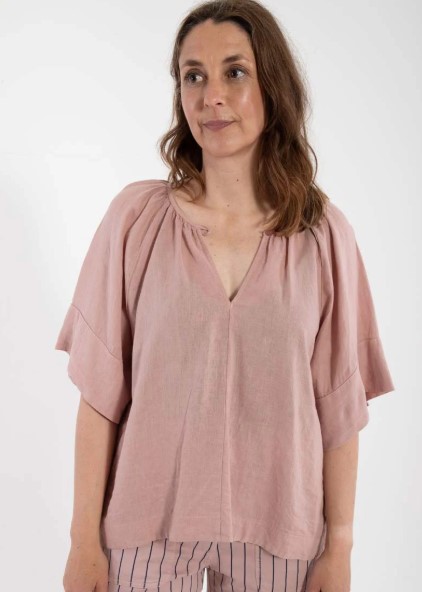 Daneshade Modal Linnen Top Rose Beige