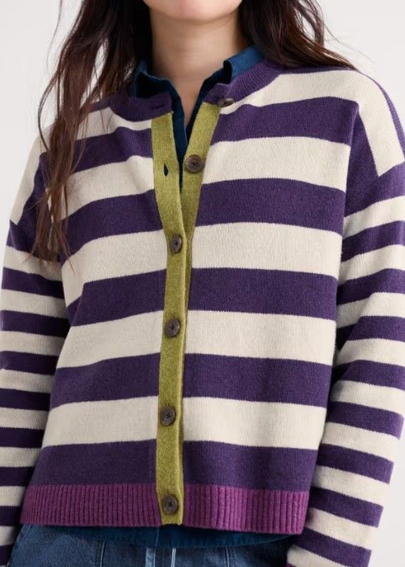 Pinwell Cardigan Bright Shape Dark Violet Mix